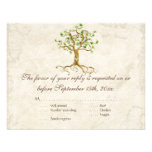 Swirl Tree Roots Antiqued Sage RSVP Response Card Invitation