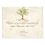 Swirl Tree Roots Antiqued Sage RSVP Response Card Invites