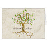 Swirl Tree Roots Antiqued Sage Thank You Note Card