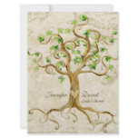 Swirl Tree Roots Antiqued Tan Couples Shower Custom Invitation
