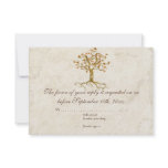 Swirl Tree Roots Antiqued Tan RSVP Response Card Announcements