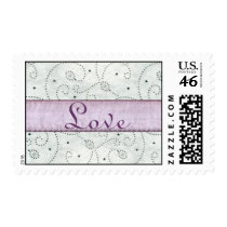 Swirl w. Purple Ribbon Love Stamp