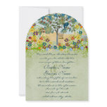 Swirled Flower Love Birds Tree Wedding Invitation invitations