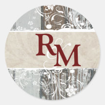 Swirled Parchment Look Seals Round Sticker