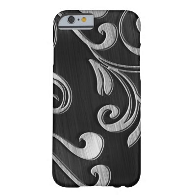 Swirled Silver Design On Black IPhone 6 Case
