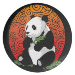 Swirled Sunset with an Asian Panda Plate