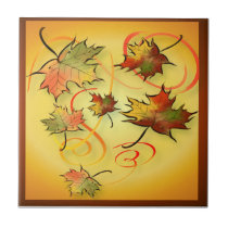 Swirling Autumn Leaves Tiles & Trivets tiles