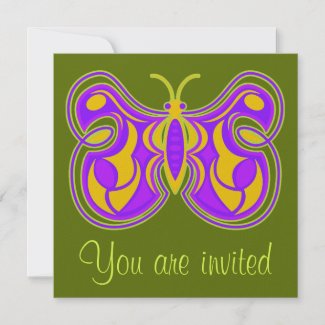 Swirling Butterfly Invitation invitation