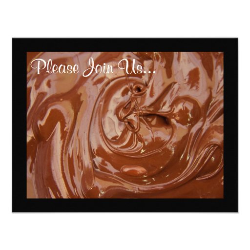 Swirling Chocolate Custom Fondue Party Invitations