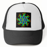Swirling colorful design hats
