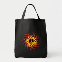 SWIRLING FIRE PEACE SIGN BAGS