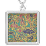 Swirling floral wallpaper, 1966-1968 necklaces
