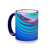 Swirling Liquid Glass (2) Deep Blue mugs