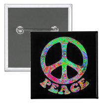 Swirling Peace Buttons