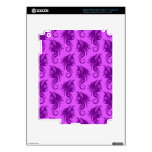 Swirling Purple Cat Pattern Skins For iPad 3