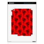 Swirling Red Cat Pattern iPad 3 Skin