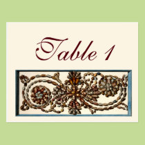 Swirling Shells Wedding Reception Table Numbers postcards