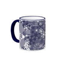 Swirling Snow Blue mugs