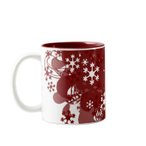 Swirling Snow Red Mug