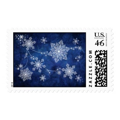 Swirling Snowflakes Postage