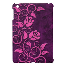 Swirling Stone Roses, purple iPad Mini Covers