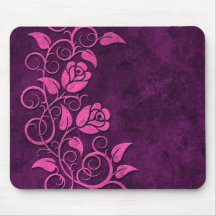 Swirling Stone Roses, purple Mousepads