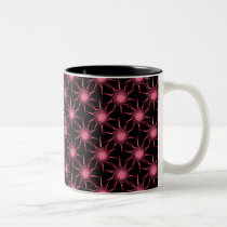 Swirling Suns Mug, Bright Pink mugs
