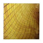 SWIRLING TWISTING SQUARES STRIPES YELLOW VORTEX DI CERAMIC TILES