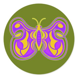 Swirling Vintage Butterfly Stickers