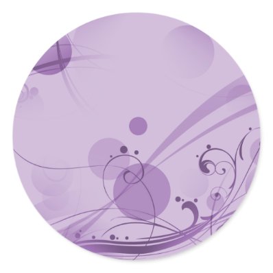 SWIRLS AND CIRCLE DOTS LIGHT PURPLE STICKER