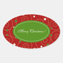 Swirls and stars on red stickers