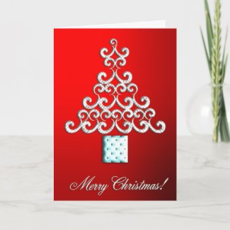 Swirls Christmas Tree card
