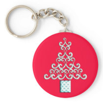 Swirls Christmas Tree keychains