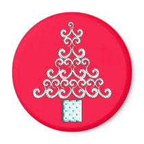 Swirls Christmas Tree magnets