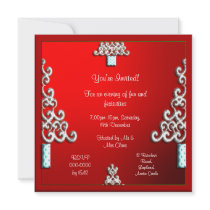 Swirls Christmas Tree Party invitations