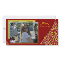 Swirls Christmas Tree Photo Card photo cards