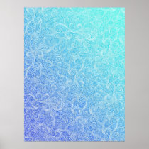 Swirls: Dark Blue-Light Blue posters