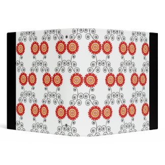 Swirls Floral Patterned 3 Ring Binders