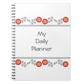 Swirls Floral Planner Spiral Bound Notebook