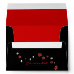 Swirls & Flowers on Black Elegant Wedding Envelope