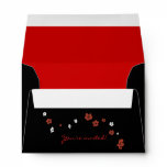 Swirls & Flowers on Black Elegant Wedding Envelopes