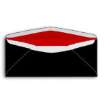 Swirls & Flowers on Black Elegant Wedding Envelopes