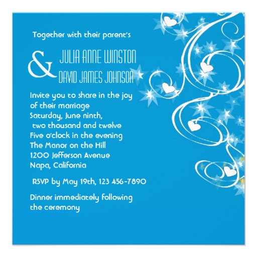 Swirls & Hearts Modern Wedding Invitation