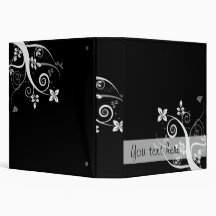 Swirls in Black Avery Binder