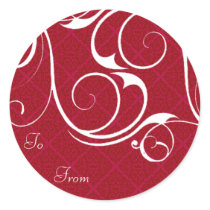 Swirls in Red Sticker