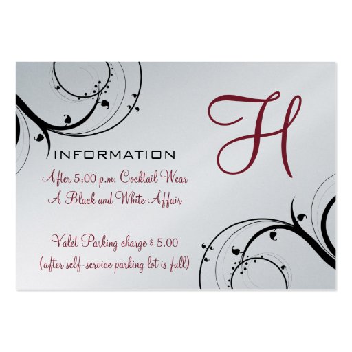 Swirls Information Card Business Card Template (front side)