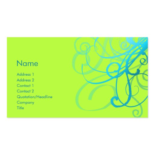 Swirls No. 0001 Business Cards (front side)