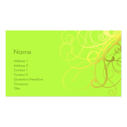 Swirls No. 0006 Business Card Templates (front side)