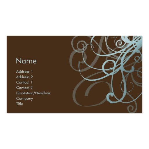 Swirls No. 0009 Business Card (front side)