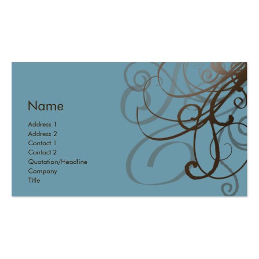 Swirls No. 0014 Business Card Templates (front side)